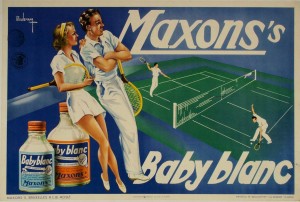 Maxon Baby Blanc vintage tennis poster in 1940